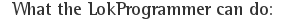 What the LokProgrammer can do: